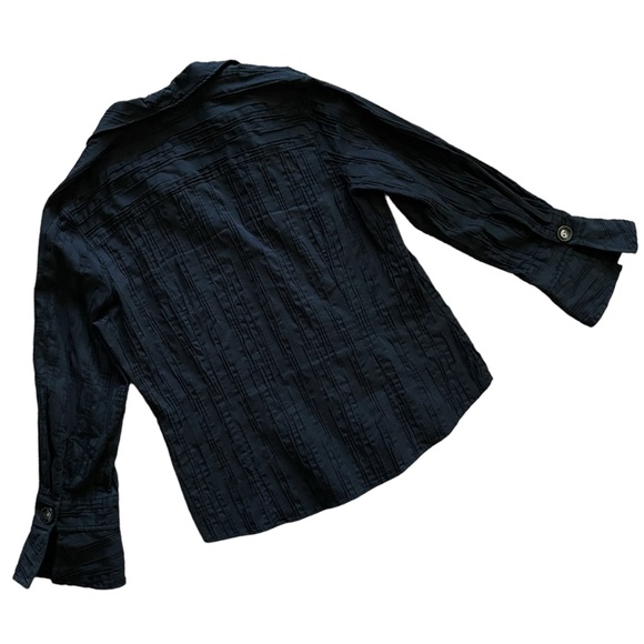 Foxcroft Textured Fitted Stretch Button Up Shirt - Picture 2 of 9